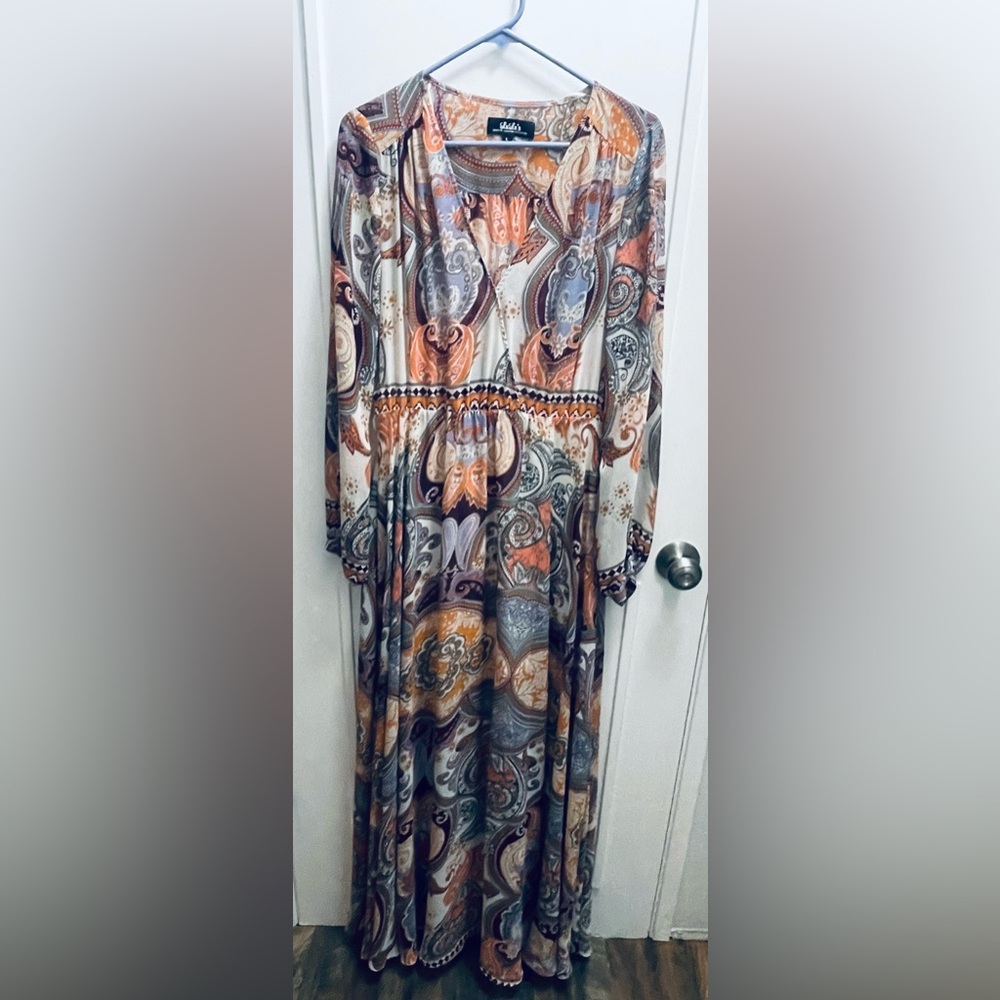 Lulu's Multicolor Paisley Long Sleeve Dress